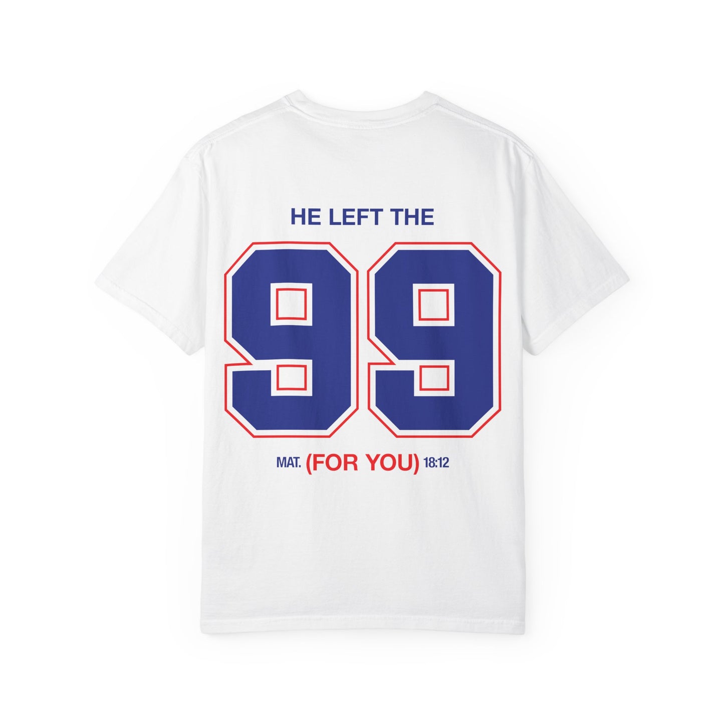T-Shirt — "He Will Wait" 99 Back Graphic Tee (Religious Inspirational Sports Style)